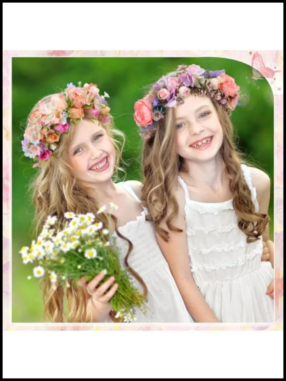 4-Piece Floral Crown Headbands Set for Women Adjustable Wedding Hair